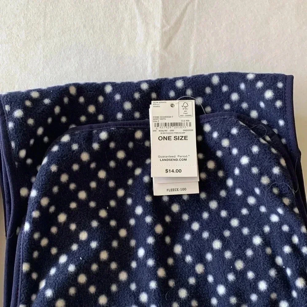 Lands end 2 fleece scarves NWT